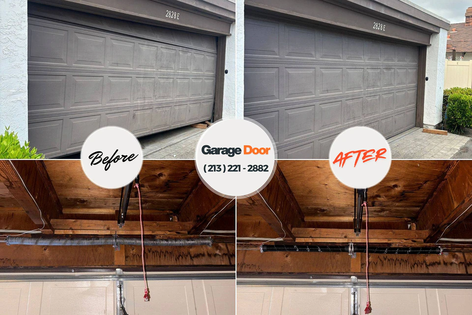 Before and after: garage door repair Clintondale, NY